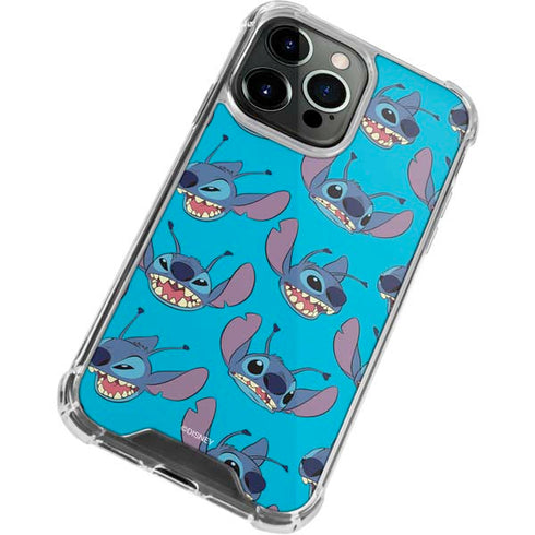 Disney Lilo and Stitch Face Expression Pattern iPhone 15 Pro Clear Case